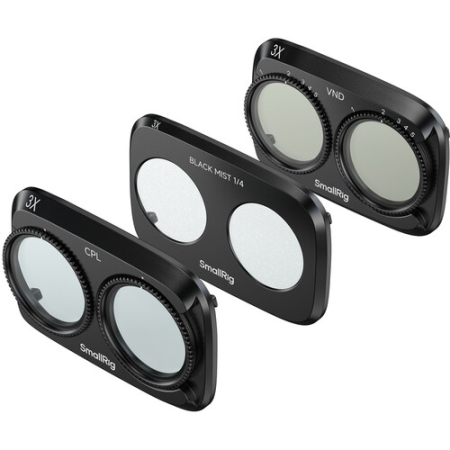 SmallRig 6649 - zestaw, 3x filtr (polaryzacyjny CPL, szary VND1-5, dyfuzyjny 1/4 Black Diffusion) do DJI Osmo Pocket 4P